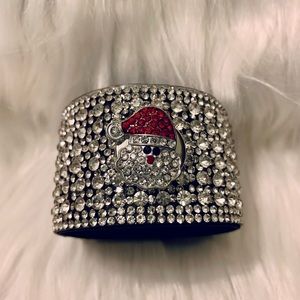 Silver / Black Suede Snap Bracelet